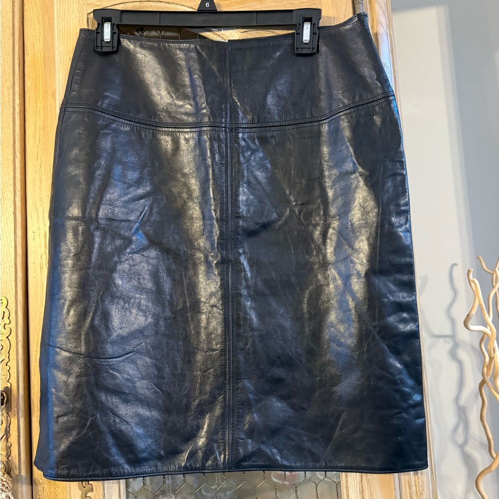 Buzz Vintage Black Leather Skirt